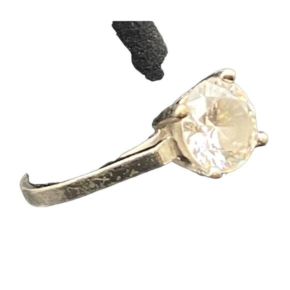 Two karat round CZ simulated diamond ring  size 6 - Picture 5 of 7